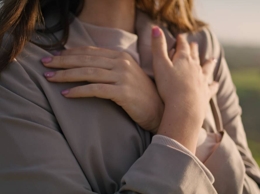 gentle woman hands adjusting stylish clothes cold 2024 11 05 03 36 45 utc